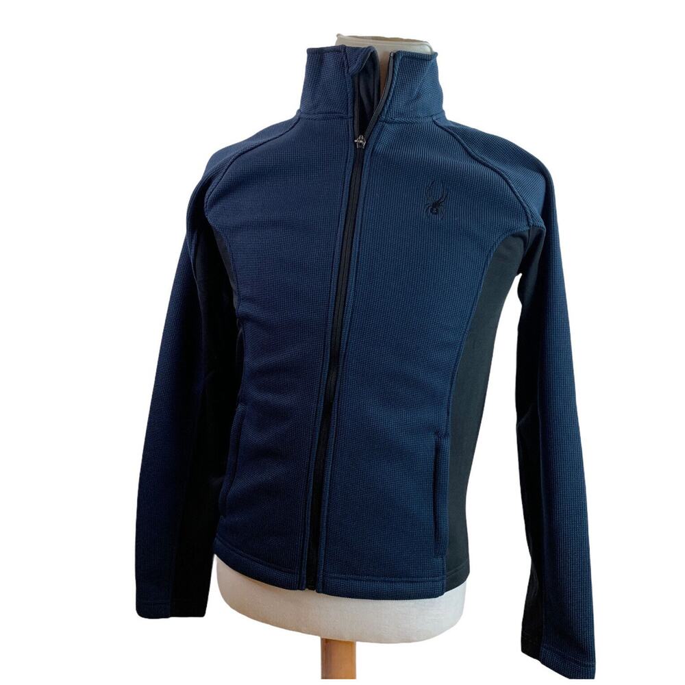 Spyder Men's Full Zip Navy Blue Jacket Sweater Fleece SMALL Frontier NWT Z18